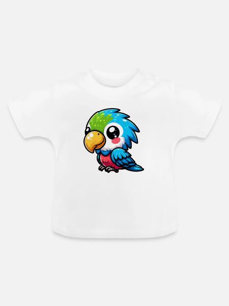 Papagei - Baby Bio-T-Shirt mit Rundhals - Weiß