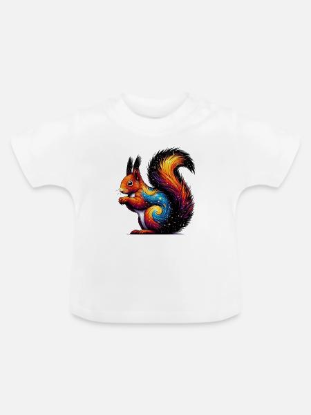 Eichhörnchen - Baby Bio-T-Shirt mit Rundhals - Weiß