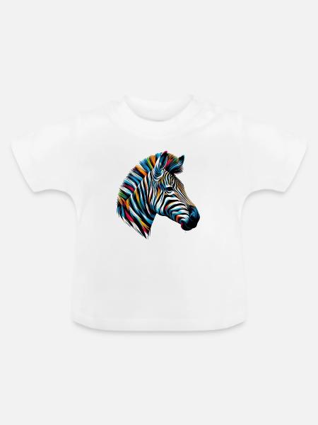 Zebra - Baby Bio-T-Shirt mit Rundhals - Weiß