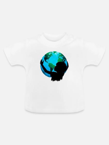 Planet Erde - Baby Bio-T-Shirt mit Rundhals - Weiß