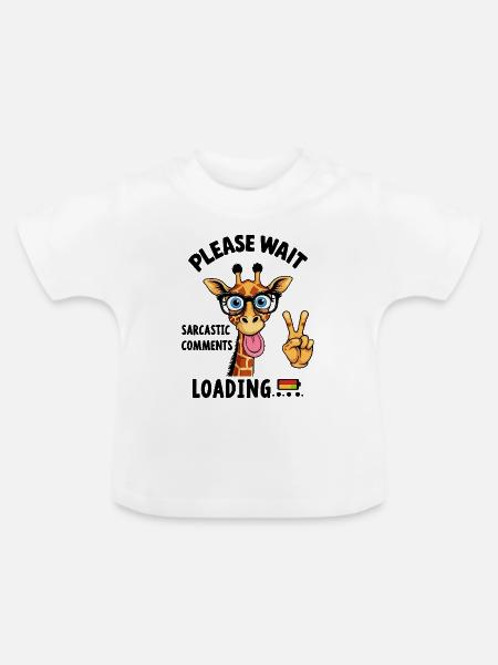 Lustige Giraffe - Baby Bio-T-Shirt mit Rundhals - Weiß