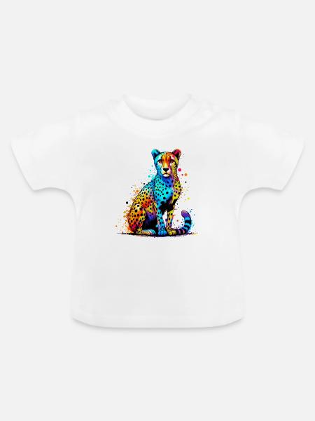 Gepard - Baby Bio-T-Shirt mit Rundhals - Weiß