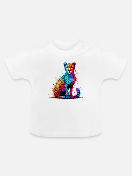 Gepard - Baby Bio-T-Shirt mit Rundhals - Weiß