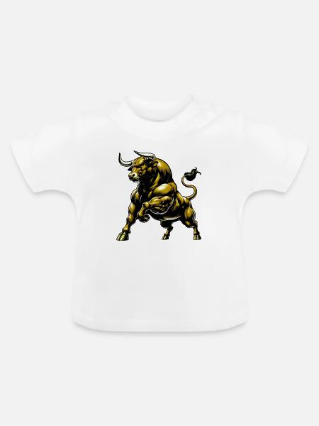 Stier - Baby Bio-T-Shirt mit Rundhals - Weiß