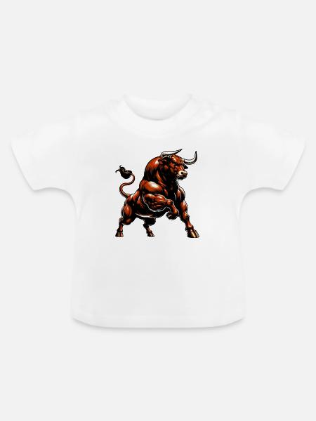 Stier - Baby Bio-T-Shirt mit Rundhals - Weiß