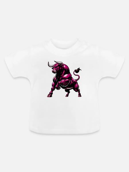 Stier - Baby Bio-T-Shirt mit Rundhals - Weiß