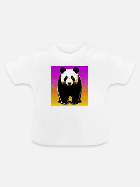Panda - Baby Bio-T-Shirt mit Rundhals - Weiß