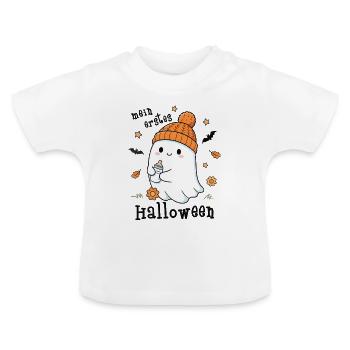 Halloween Ghost Cute My First Halloween - Baby Organic T-Shirt with Round Neck - white - Front