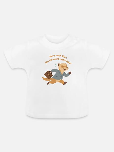Vier-Uhr Feierabend Ferret, Endlich Feierabend - Baby Bio-T-Shirt mit Rundhals - Weiß