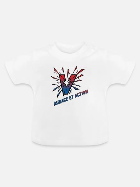 Audace et Action Vibes - Baby Bio-T-Shirt mit Rundhals - Weiß