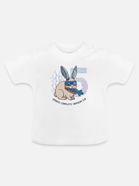 Update Complete 5.0 Cyber Hase - Baby Bio-T-Shirt mit Rundhals - Weiß