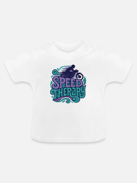 Speed Therapy – Motorrad - Baby Bio-T-Shirt mit Rundhals - Weiß