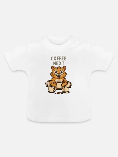 KaffeeKätzchen CoffeeNext - Baby Bio-T-Shirt mit Rundhals - Weiß