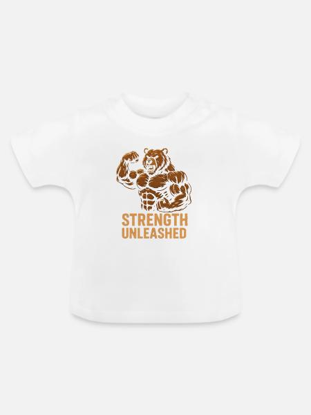 Stärke entfesselt Bär - Baby Bio-T-Shirt mit Rundhals - Weiß