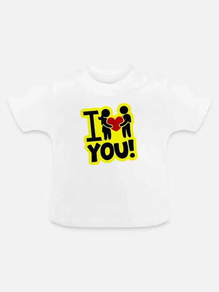 Ich Liebe Dich Liebesbeweis - Baby Bio-T-Shirt mit Rundhals - Weiß