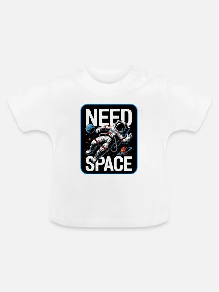 Need Space Astronaut Illustration - Baby Bio-T-Shirt mit Rundhals - Weiß