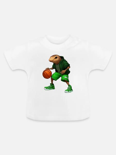 Maulwurf Basketballer - Baby Bio-T-Shirt mit Rundhals - Weiß