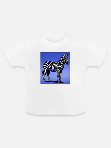 Zebra - Baby Bio-T-Shirt mit Rundhals - Weiß