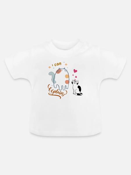 Ich kann erklären  - Baby Bio-T-Shirt mit Rundhals - Weiß