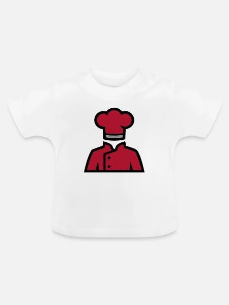 Kochjacke Kochmütze Küchenchef Restaurant Logo - Baby Bio-T-Shirt mit Rundhals - Weiß