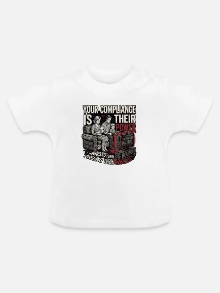 Manipulation Stoppen - Baby Bio-T-Shirt mit Rundhals - Weiß