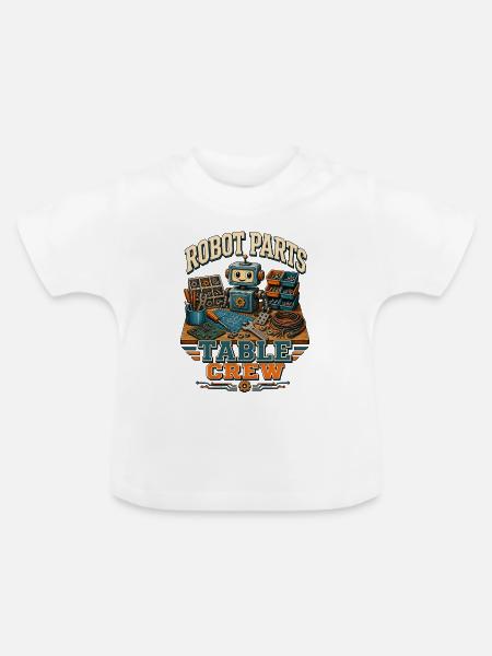 ROBOT PARTS TABLE CREW - Baby Bio-T-Shirt mit Rundhals - Weiß