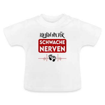 Nichts für schwache Nerven Geschrei Baby - Baby Bio-T-Shirt mit Rundhals - Weiß - Vorne