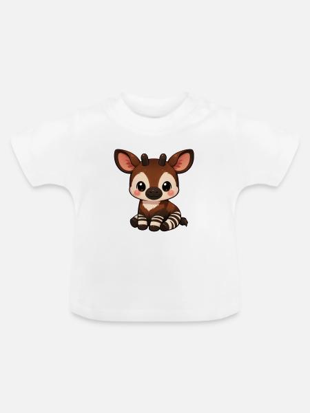 Okapi - Baby Bio-T-Shirt mit Rundhals - Weiß