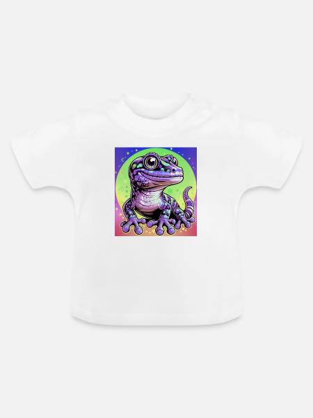 Gecko - Baby Bio-T-Shirt mit Rundhals - Weiß