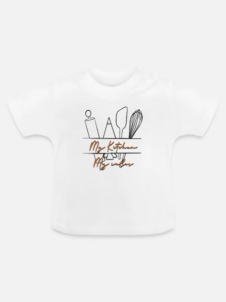 My Kitchen My Rules - Baby Bio-T-Shirt mit Rundhals - Weiß