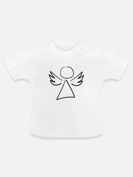 little angel black - Baby Bio-T-Shirt mit Rundhals - Weiß