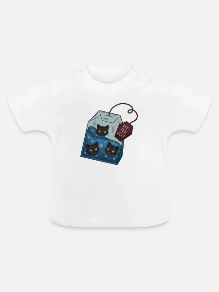 Katzentee Kult Box - Baby Bio-T-Shirt mit Rundhals - Weiß