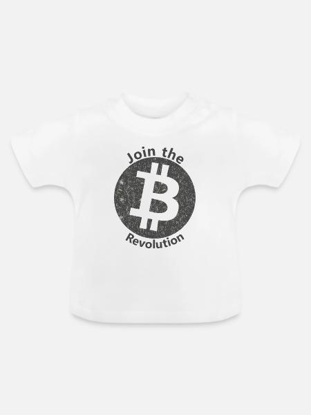 Bitcoin Revolution Kreis - Baby Bio-T-Shirt mit Rundhals - Weiß