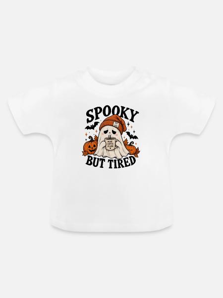 Spukgeist Kaffee Müdigkeit - Baby Bio-T-Shirt mit Rundhals - Weiß