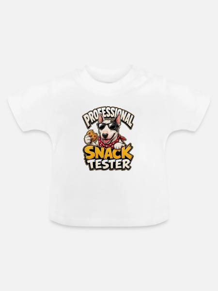 Bullterrier - Baby Bio-T-Shirt mit Rundhals - Weiß