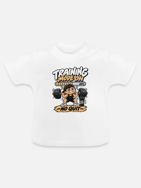 Trainingsmodus an - Baby Bio-T-Shirt mit Rundhals - Weiß