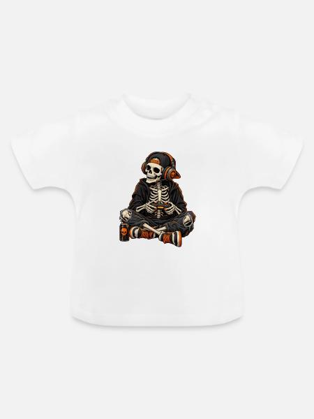Gaming Halloween - Baby Bio-T-Shirt mit Rundhals - Weiß