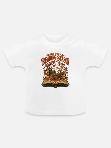 Zeit für gemütliche Lesestunden - Baby Bio-T-Shirt mit Rundhals - Weiß