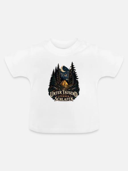 Unter tausend Sternen schlafen - Baby Bio-T-Shirt mit Rundhals - Weiß