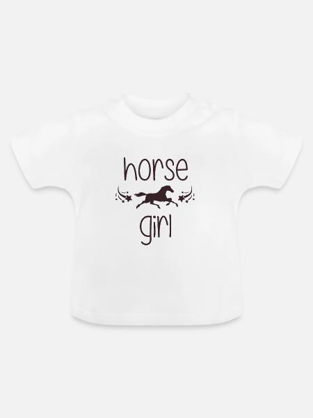 Pferd Girl - Baby Bio-T-Shirt mit Rundhals - Weiß
