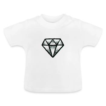 cooler Diamant Diamond Kristall Crystal - Baby Bio-T-Shirt mit Rundhals - Weiß - Vorne