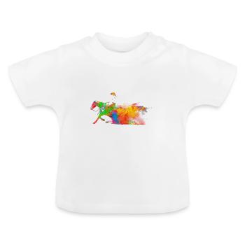 riding western riding - Baby Organic T-Shirt with Round Neck - white - Front