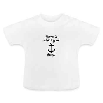 Voilier, marin, bateau, bateau, voile, lac, ancre - T-shirt bio col rond Bébé - blanc - Devant
