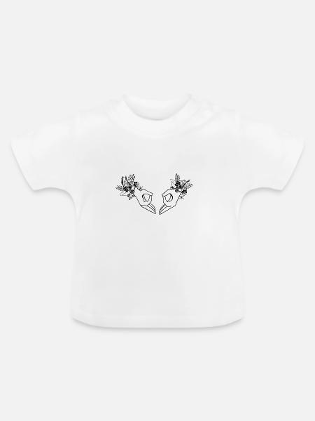 Uterus art - Baby Bio-T-Shirt mit Rundhals - Weiß