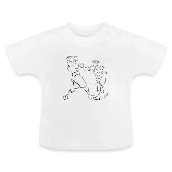 Boxer boxer sport classique - T-shirt bio col rond Bébé - blanc - Devant