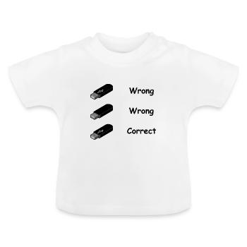 USB Stick Nerd Geek Computer Informatik Geschenk - Baby Bio-T-Shirt mit Rundhals - Weiß - Vorne