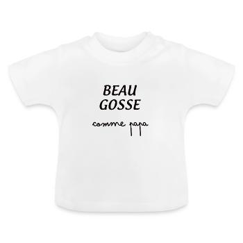 Beau gosse comme papa Body Bébé - T-shirt bio col rond Bébé - blanc - Devant