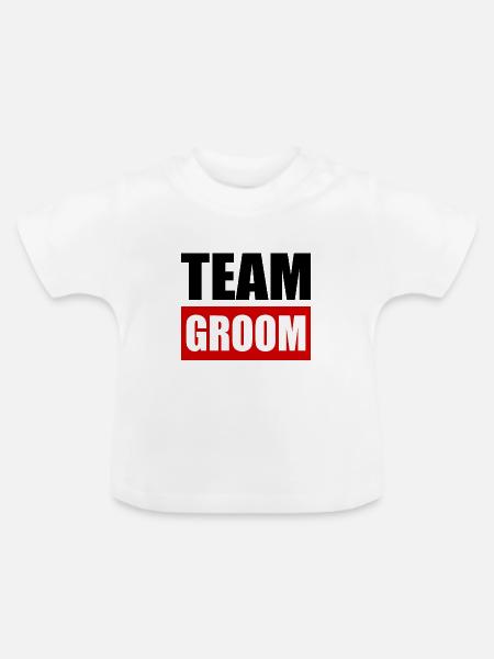 Team groom - Baby Bio-T-Shirt mit Rundhals - Weiß