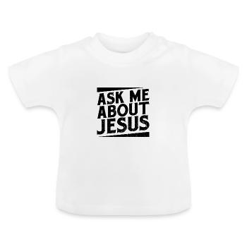 Don chrétien Posez-moi des questions sur Jésus évangélique - T-shirt bio col rond Bébé - blanc - Devant