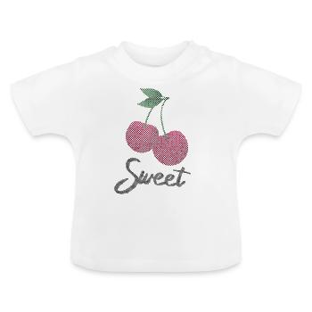 Süße Kirsche Frucht Erdbeere Geschenk kirschbaum - Baby Bio-T-Shirt mit Rundhals - Weiß - Vorne